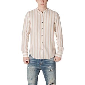 Gianni Lupo Beige Cotton Pattern Men's Shirt